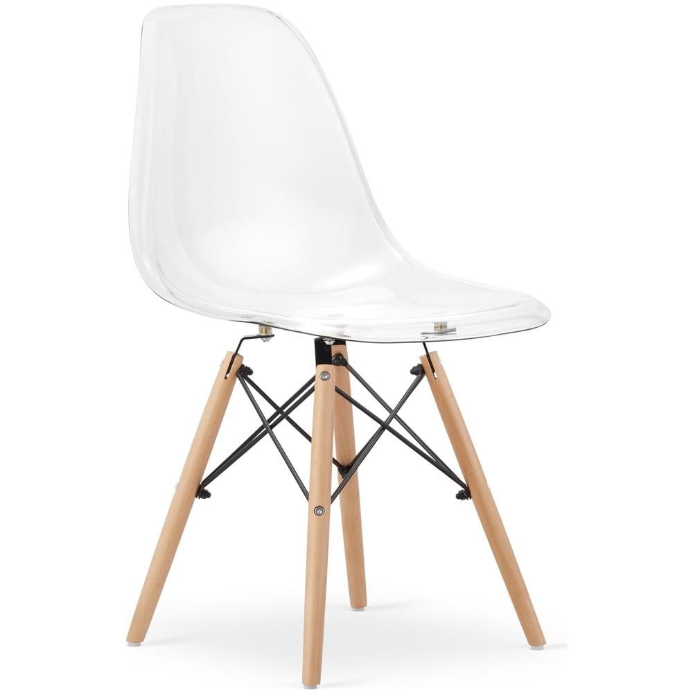 Sedia Valora OSAKA con gambe trasparenti naturali per soggiorno x4 - Foto 2