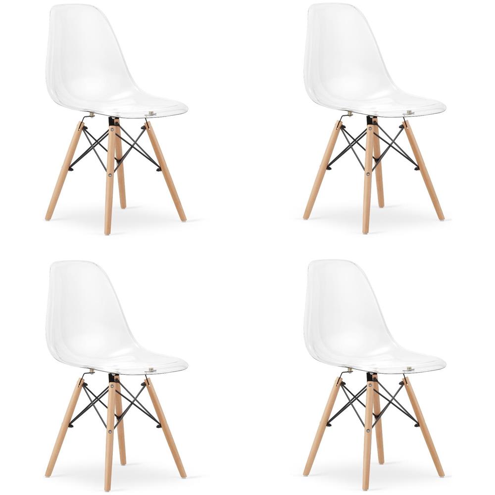 Sedia Valora OSAKA con gambe trasparenti naturali per soggiorno x4 - Foto 1