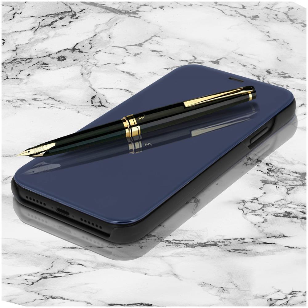 Custodia Iphone Xr Flip Specchio Sottile Sportellino Traslucido - Nero - Foto 2