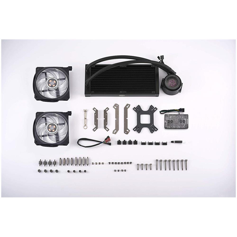 Dissipatore CPU a LiquidoWater MasterLiquid ML240P Mirage per Socket Intel LGA 1150 / LGA 1151 / LGA 1155 / LGA 1156 / LGA 1366 / LGA 2011 / LGA 2011-v3 / LGA 2066 / LGA 775 e Socket AMD AM2 / AM2+ / AM3 / AM3+ / AM4 / FM1 / FM2 / FM2+ / TR4  - Foto 7