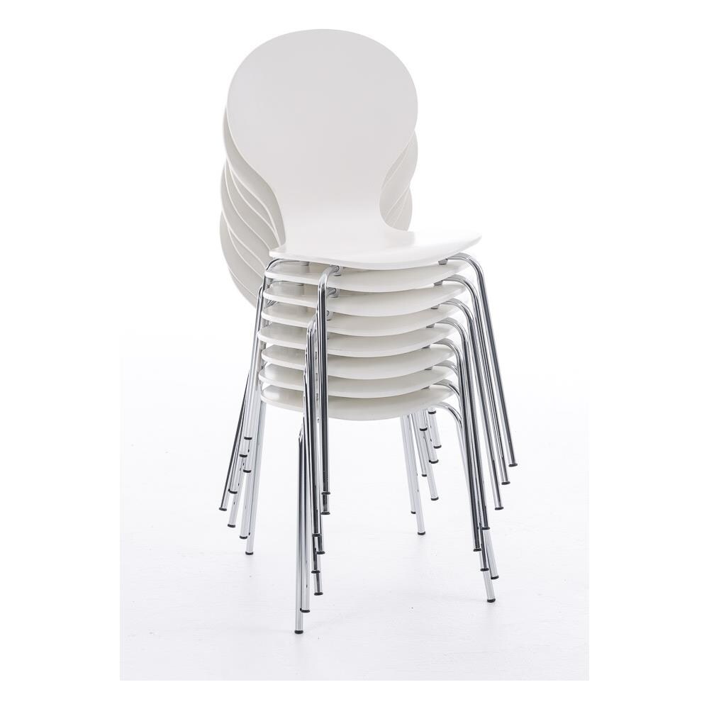 Sedia Impilabile Diego in Legno I Sedia Attesa in Metallo I Sedia Ergonomica Conferenza I Sedia Design Classico Riunioni O Sale Bianco - Foto 2