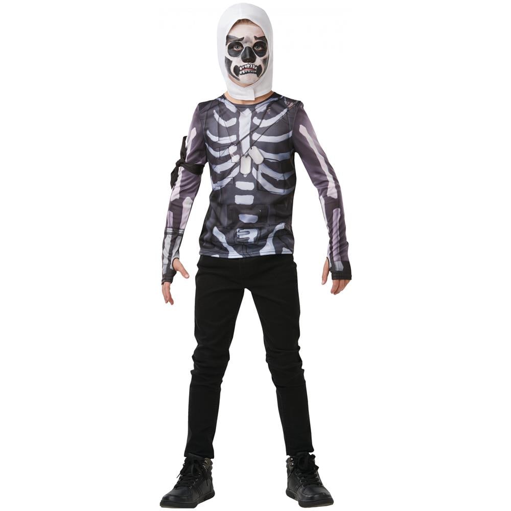 Maglia E Maschera Da Skull Trooper Di Fortnite Per Adolescente - Taglia: 11 A 12 Anni - Foto 1