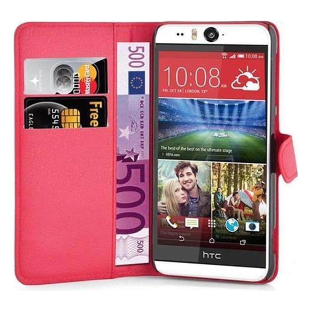 Custodia Compatibile Con Htc Desire Eye In Rosso Carminio - Coperchio Protettiva Con Chiusura Magnetica, Funzione Stand E Tasca Per Le Carte - Foto 1