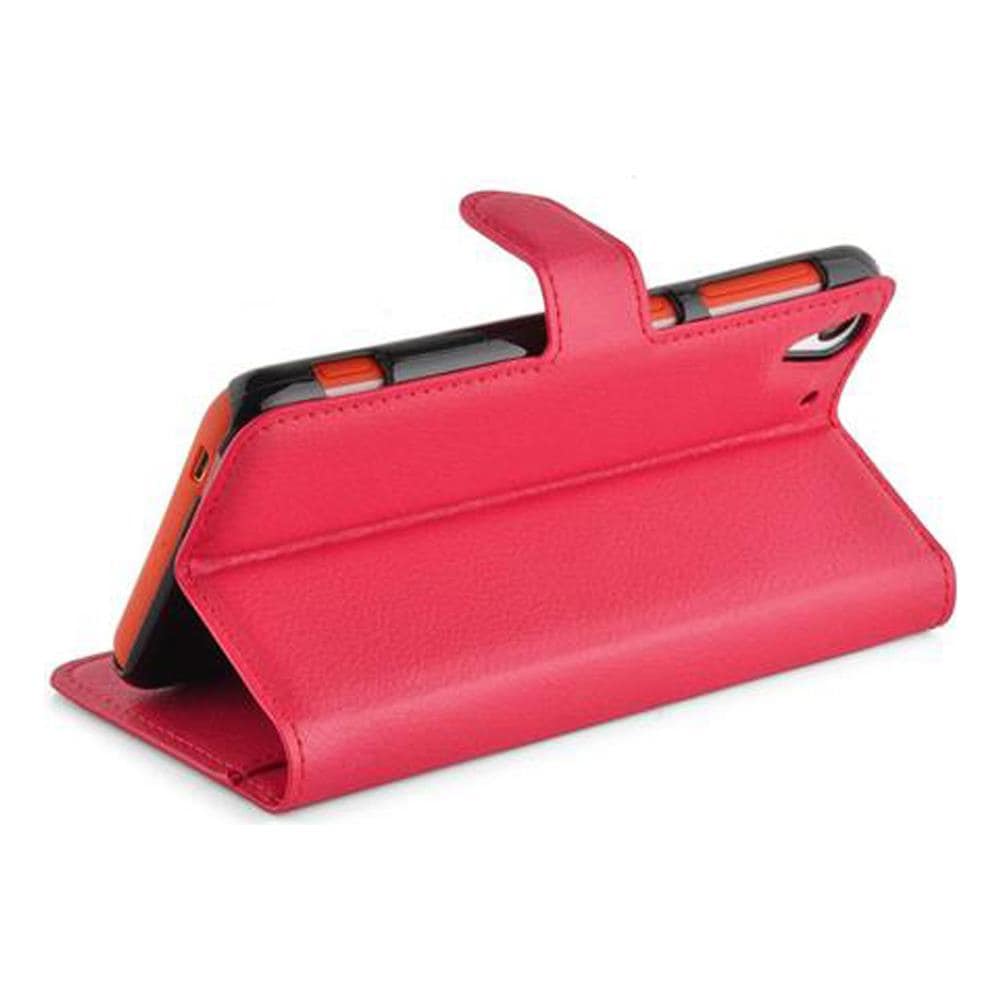 Custodia Compatibile Con Htc Desire Eye In Rosso Carminio - Coperchio Protettiva Con Chiusura Magnetica, Funzione Stand E Tasca Per Le Carte - Foto 2