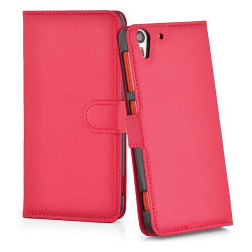 Custodia Compatibile Con Htc Desire Eye In Rosso Carminio - Coperchio Protettiva Con Chiusura Magnetica, Funzione Stand E Tasca Per Le Carte - Foto 3