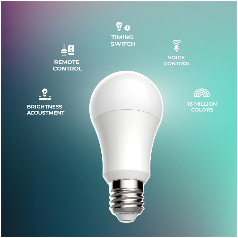 Lampadina Smart WiFi BW10 - LED Intelligenti - E27 7W RGB - Programmabile - Compatibile con Assistenti Vocali - Colore e Intensità Regolabile - 16 Milioni di Colori - Foto 2