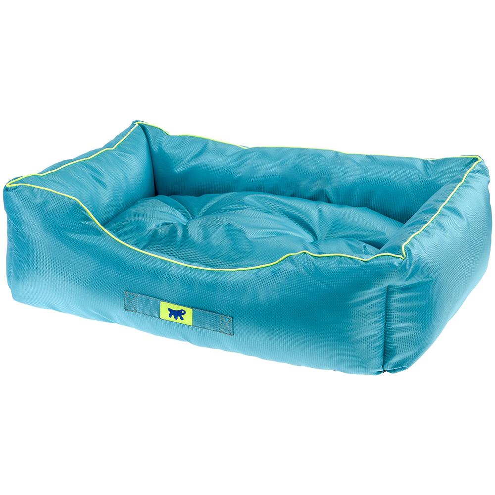 Divanetto Per Cani Jazzy 50, Cuccia Imbottita Per Animali, Resistente, Tessuto Tecnico Antigraffio, Idrorepellente, Lavabile, 55 X 45 X H 20 Cm Azzurro - Foto 1