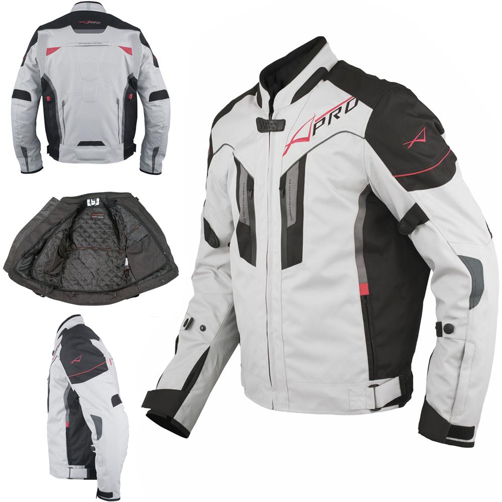 Giacca Moto Tessuto Sport Protezioni Ce Riflettente Ventilata Grigio L - Foto 1