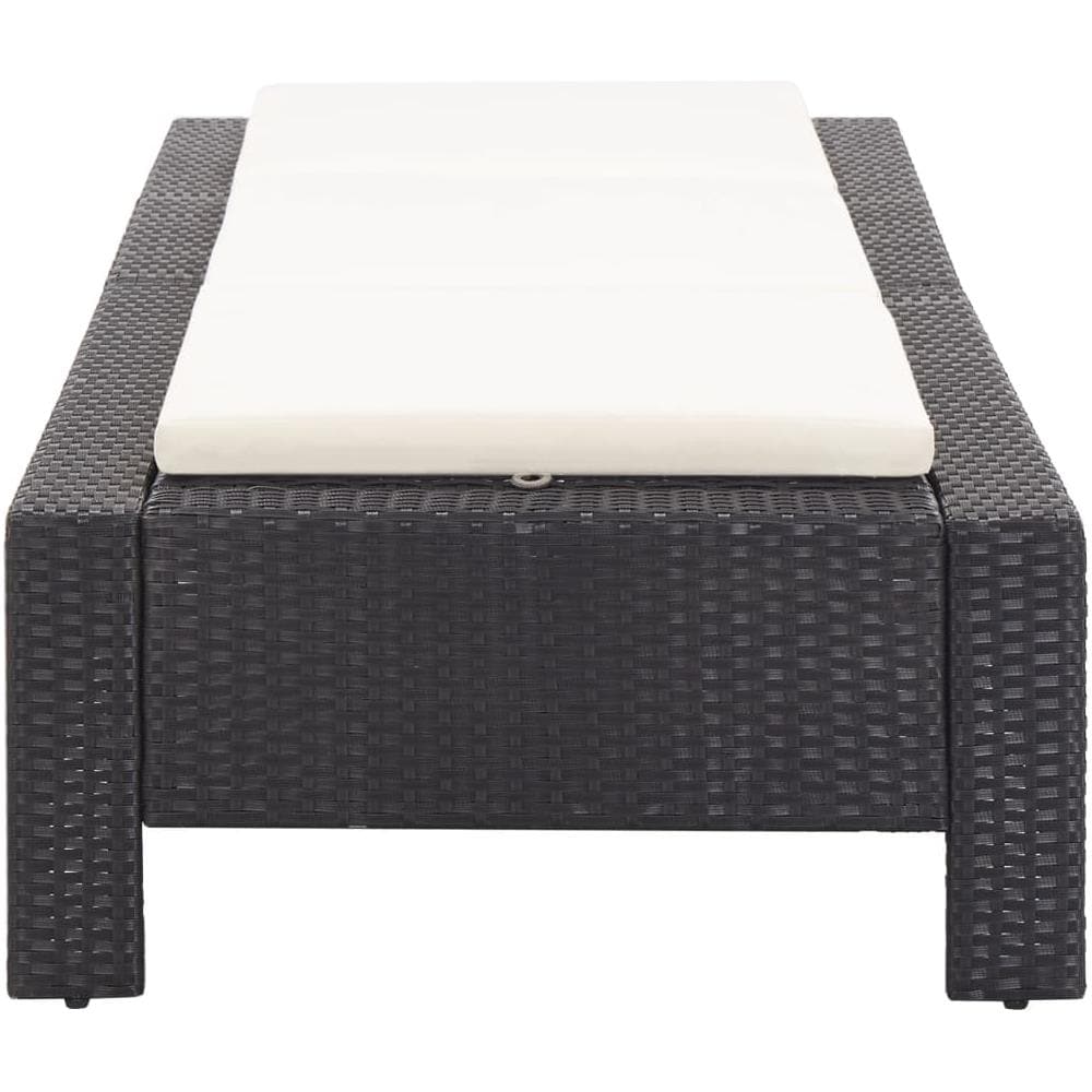 Lettino Prendisole con Cuscino in Polyrattan Grigio - Foto 2