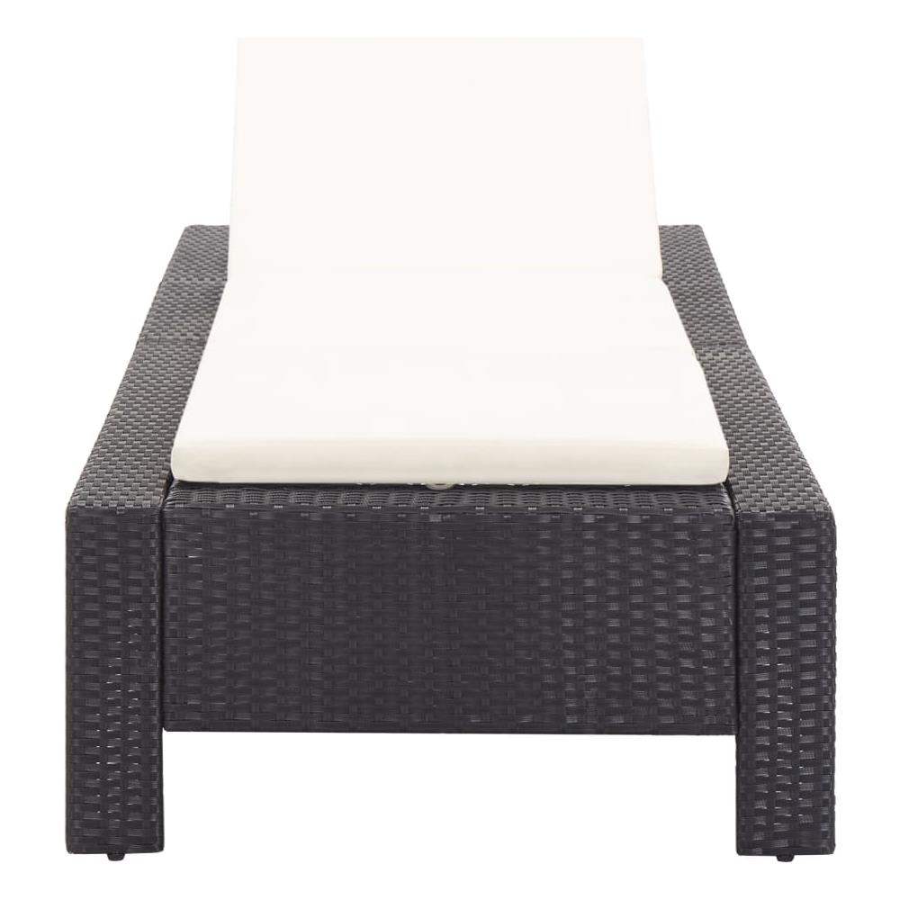Lettino Prendisole con Cuscino in Polyrattan Grigio - Foto 9
