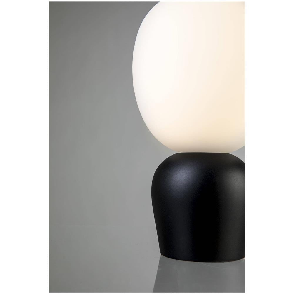 Lampada Da Tavolo Globo 1 Luce Struttura Nera, Opale, G9 - Foto 3