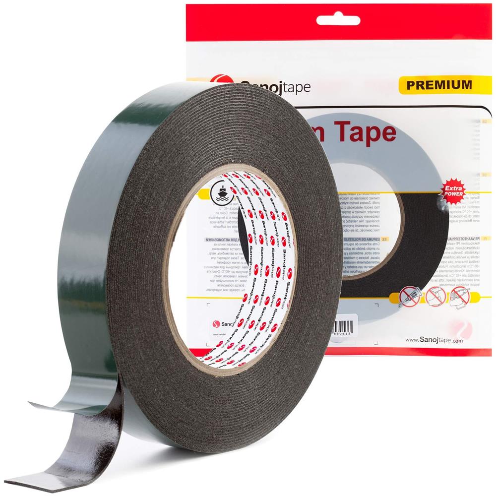 Ultra Strong Nero Nastro Biadesivo 25mm X 10m Perfetto Permanente Nastro Di Montaggio Per Automotive Cornici Sagomate Led Impermeabile Spessore 1mm Pe-foam Core - Foto 1