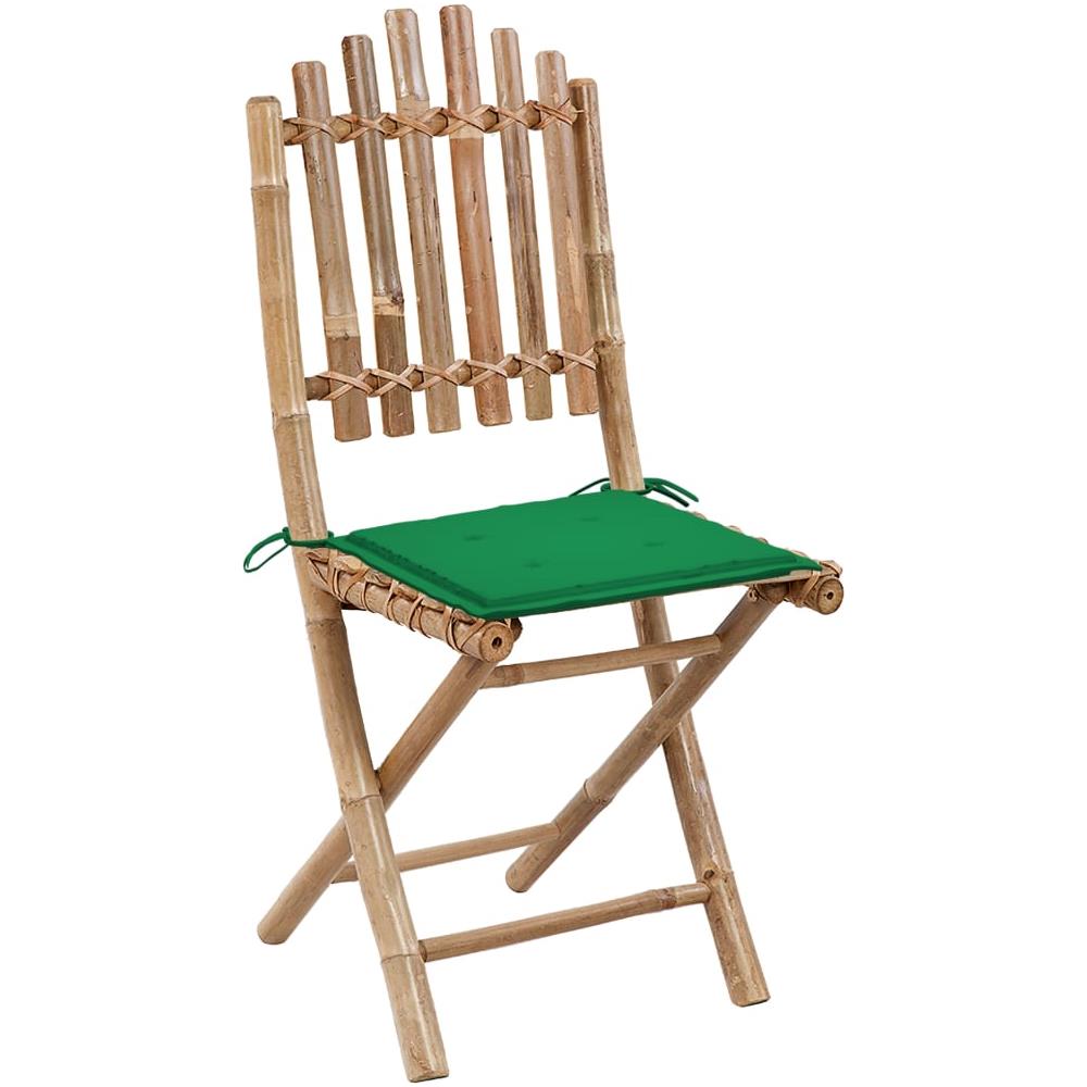 Set Da Pranzo Da Giardino 5 Pz Pieghevole Con Cuscini In Bamb? - Foto 3