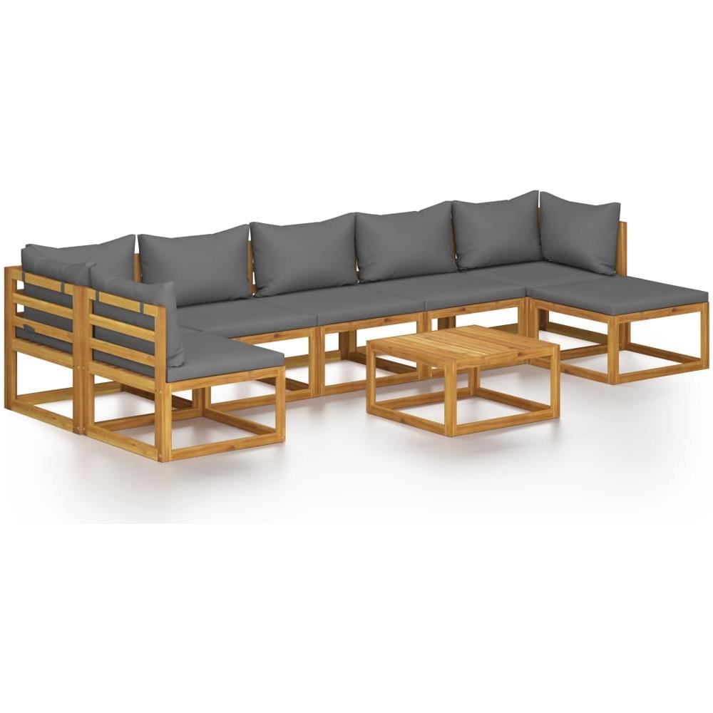 Set Divani Da Giardino 8 Pz Con Cuscini In Massello Di Acacia - Foto 1