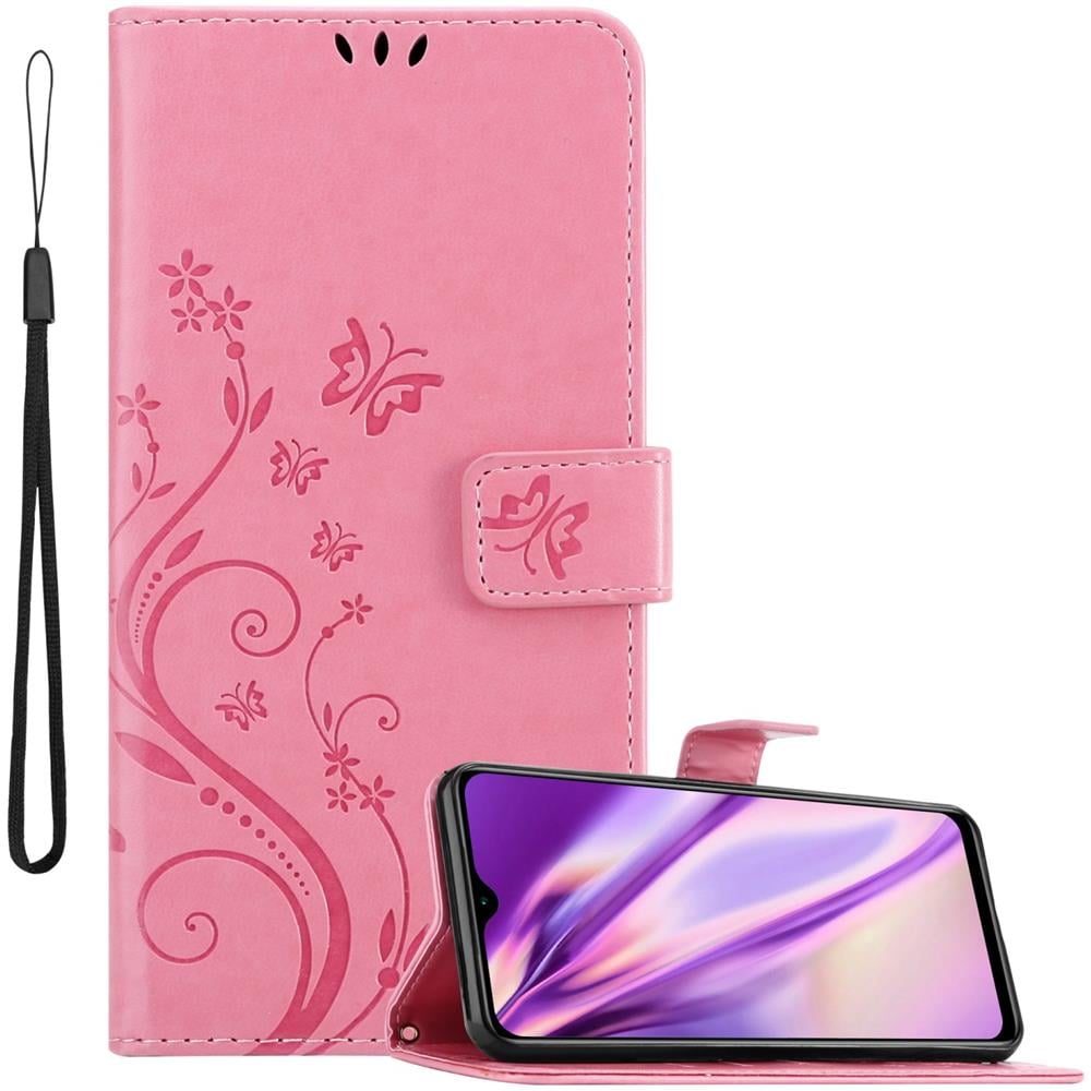 Custodia Compatibile Con Xiaomi Redmi 9t / Poco M3 In Rosa Fiore - Coperchio Protettivo In Design Floreale Con Chiusura Magnetica, Funzione Stand E Slot Per Carte - Foto 1