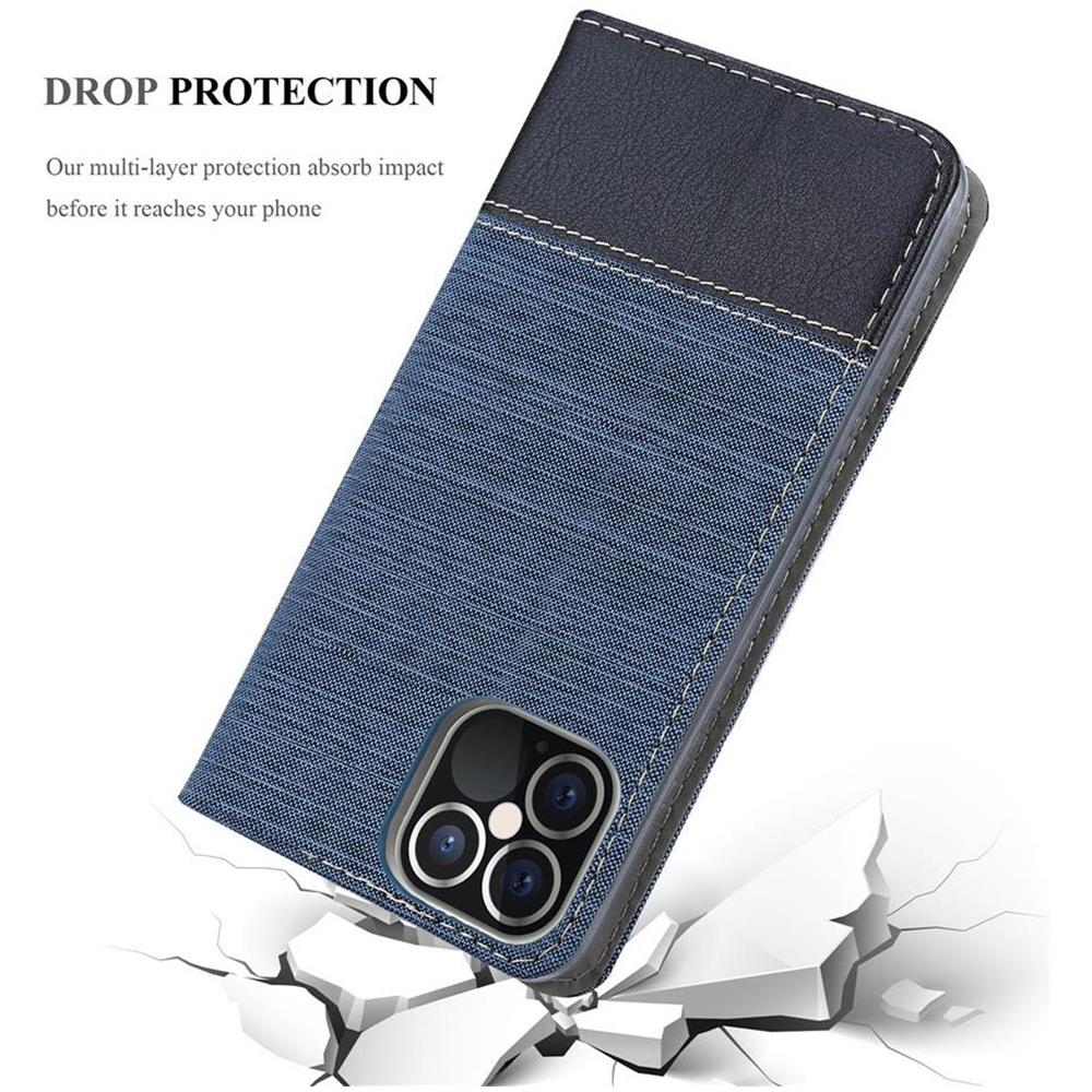 Custodia Compatibile Con Apple Iphone 12 Pro Max (6,7"" Zoll) In Blu Scuro Nero - Coperchio Protettiva Con Chiusura Magnetica, Funzione Stand E Tasca Per Le Carte - Foto 8