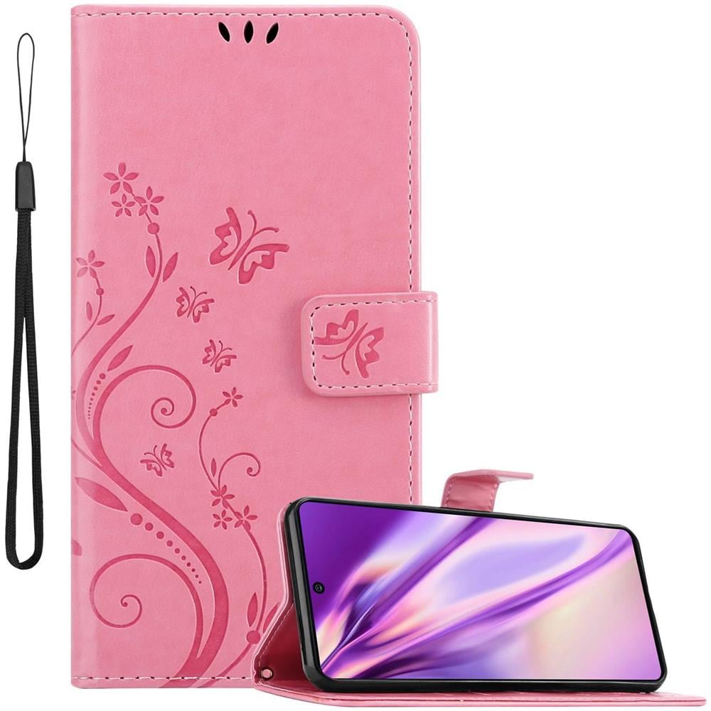Custodia Compatibile Con Samsung Galaxy A91 In Rosa Fiore - Coperchio Protettivo In Design Floreale Con Chiusura Magnetica, Funzione Stand E Slot Per Carte - Foto 1
