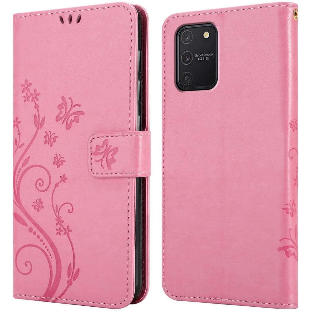 Custodia Compatibile Con Samsung Galaxy A91 In Rosa Fiore - Coperchio Protettivo In Design Floreale Con Chiusura Magnetica, Funzione Stand E Slot Per Carte - Foto 8