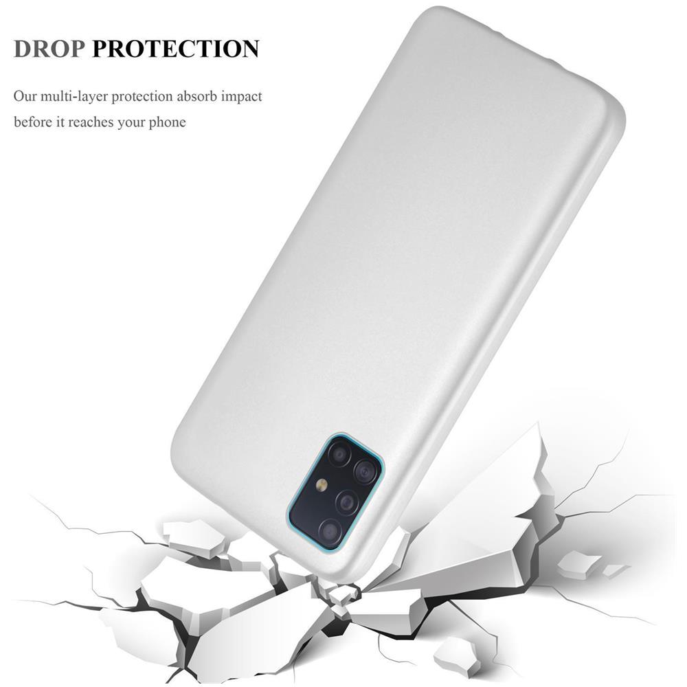Custodia Compatibile Con Samsung Galaxy A51 4g / M40s In Argento Metallico - Coperchio Protettivo In Silicone Tpu Flessibile - Foto 7