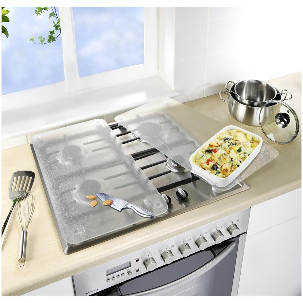 Piastre Protettive Per Fornelli In Vetro, Tagliere Universale - 2 Pezzi Completi, - Foto 7