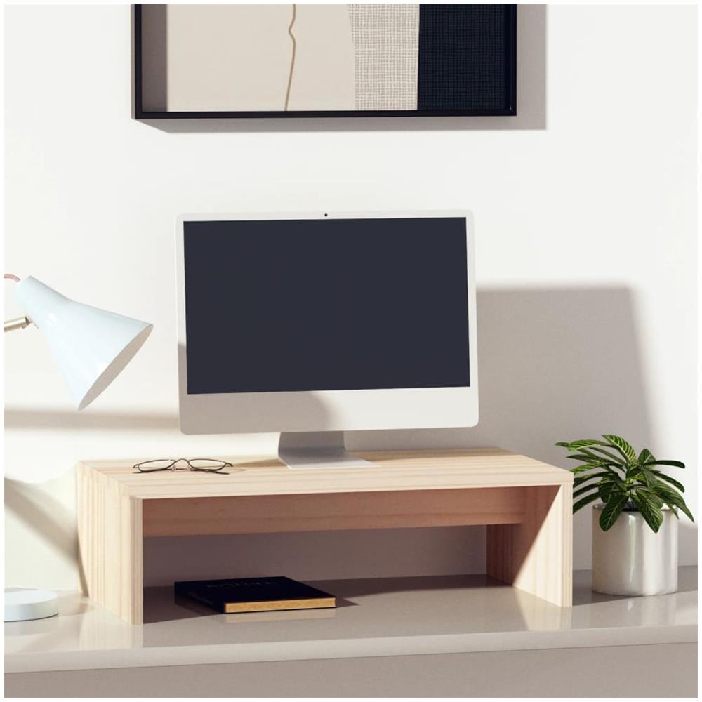 Supporto Per Monitor 50x27x15 Cm In Legno Massello Di Pino - Foto 7