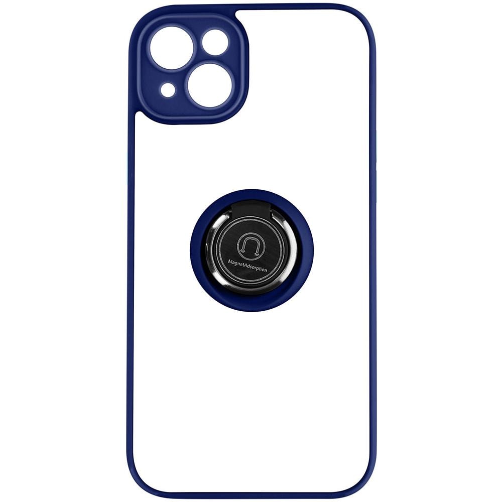 Cover Iphone 14 Plus Bimateria Anello Metallico Supporto Blu - Foto 1