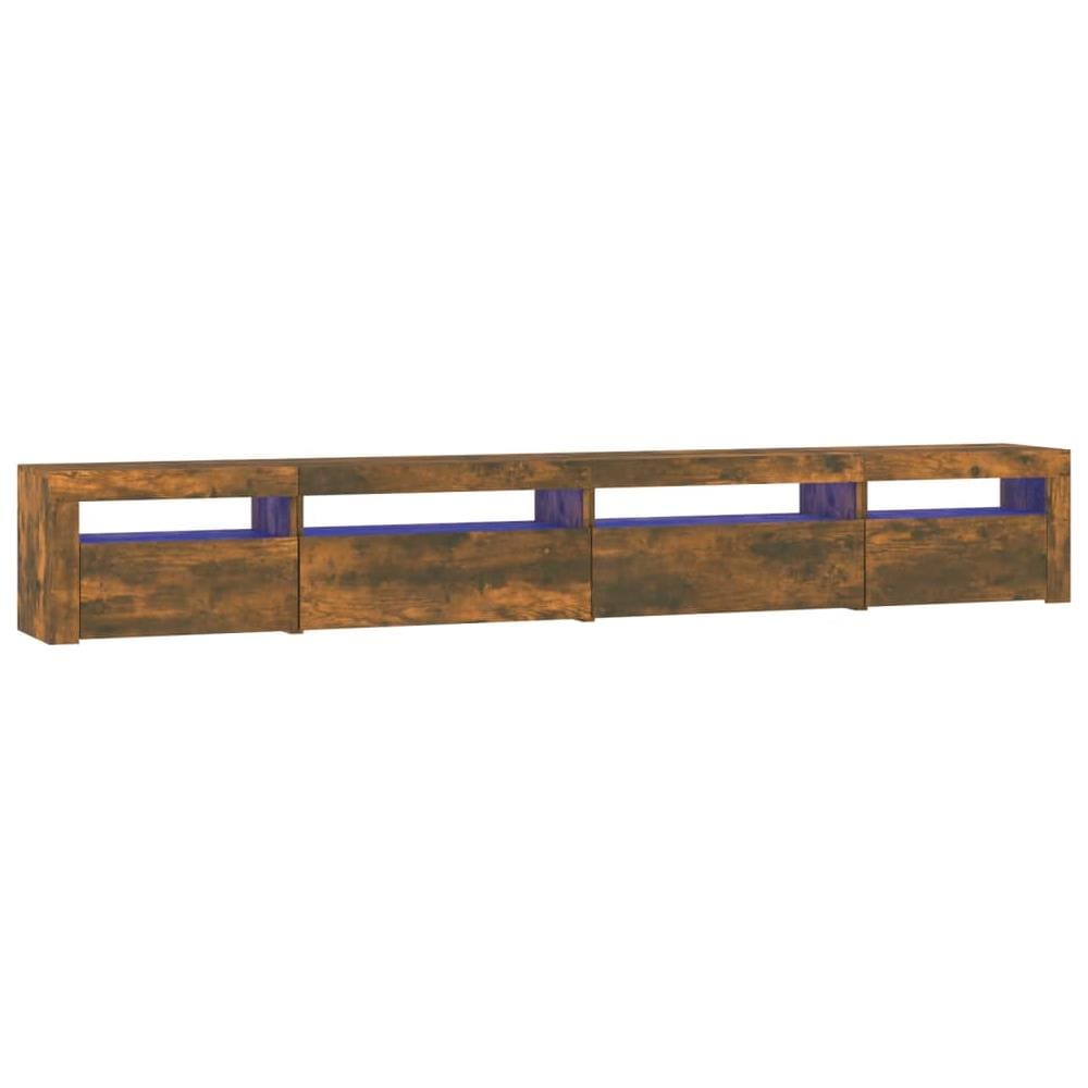 Mobile Porta Tv Con Luci Led Rovere Fumo 270x35x40 Cm - Foto 2