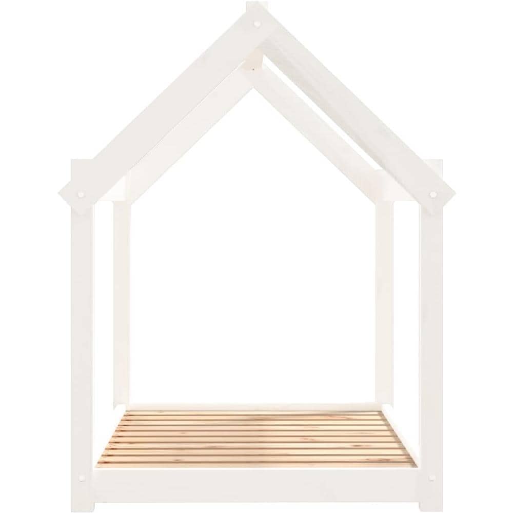 Cuccia per Cani Bianca 101x70x90 cm in Legno Massello di Pino - Foto 2