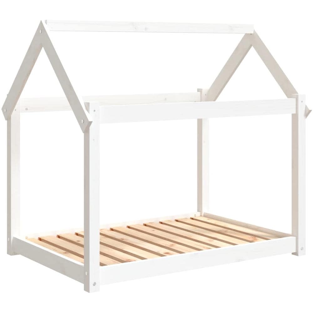 Cuccia per Cani Bianca 101x70x90 cm in Legno Massello di Pino - Foto 1