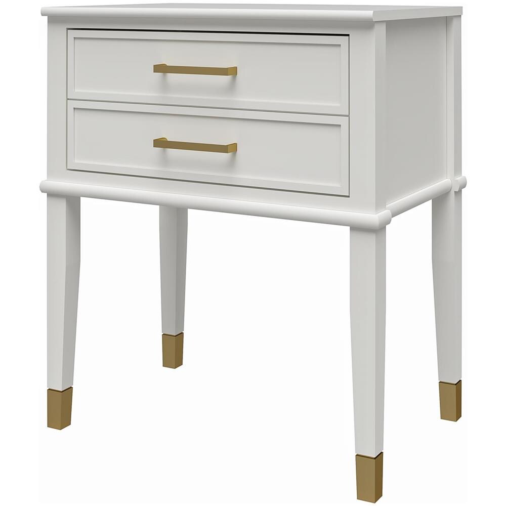 Westerleigh Tavolino Con 2 Cassetti In Mdf Bianco - Foto 1