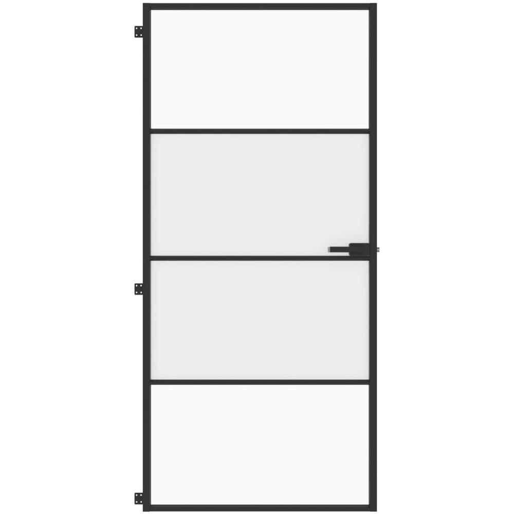 Porta Interni Sottile Nera 93x201,5cm Vetro Temperato Alluminio - Foto 3