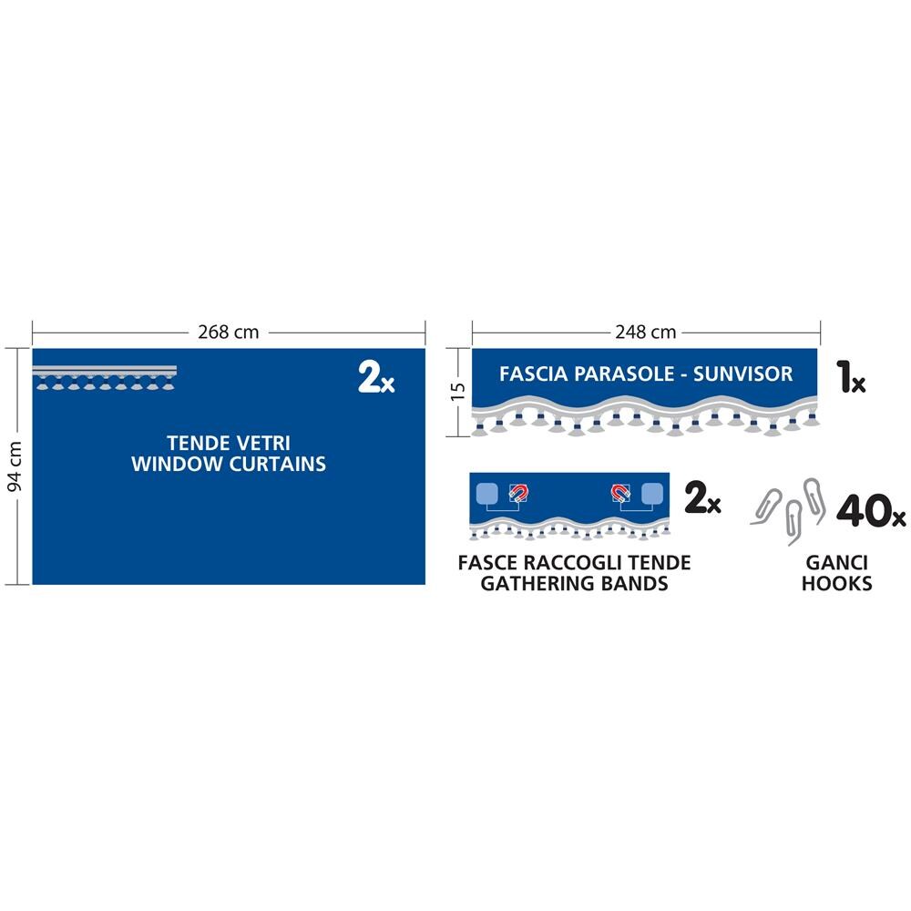 Premiere Smart Cabin, Set Tende Microfibra Per Camion - Blu - Foto 2