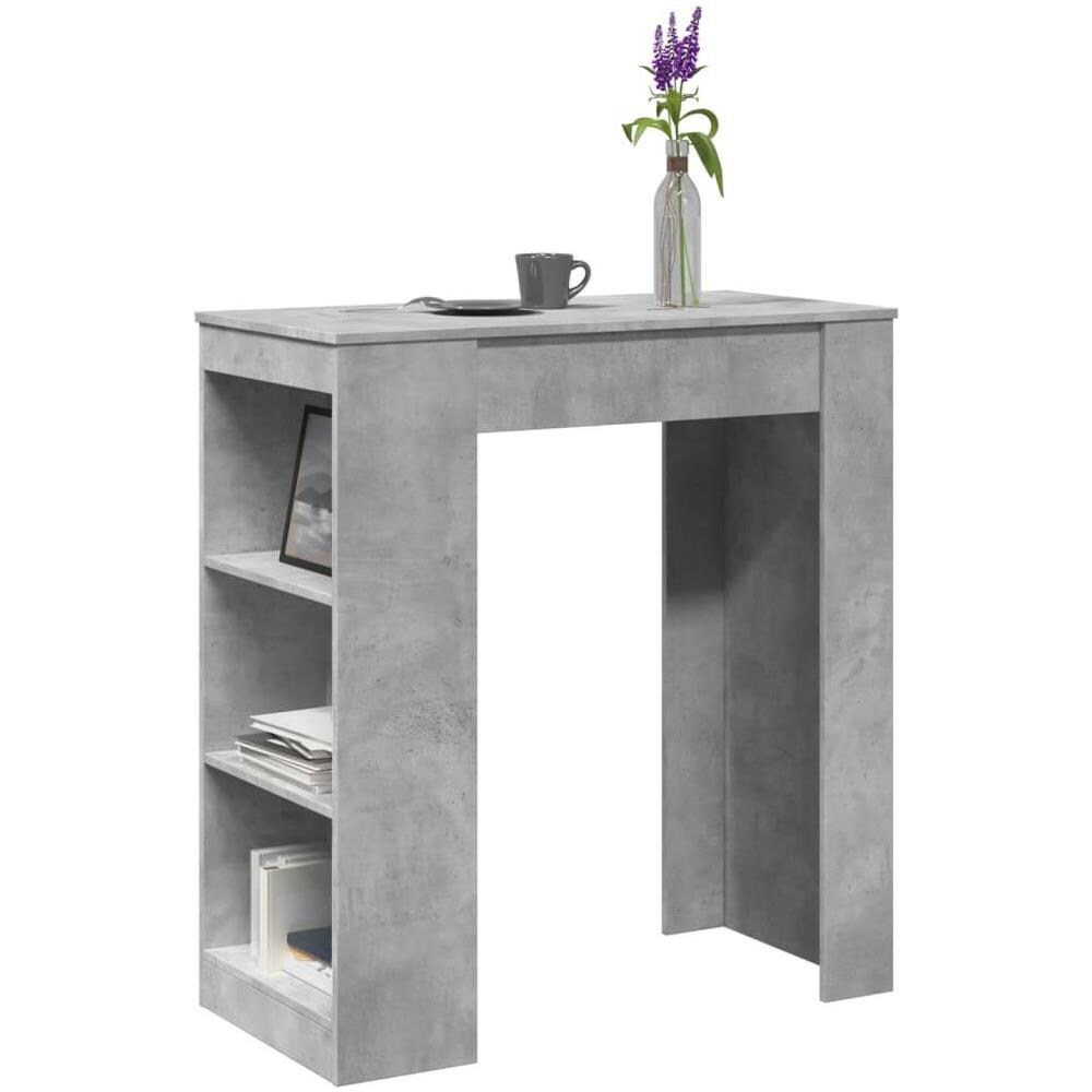 Tavolo Bar con Rastrelliera Grigio 95x47x103,5 cm Multistrato - Foto 2