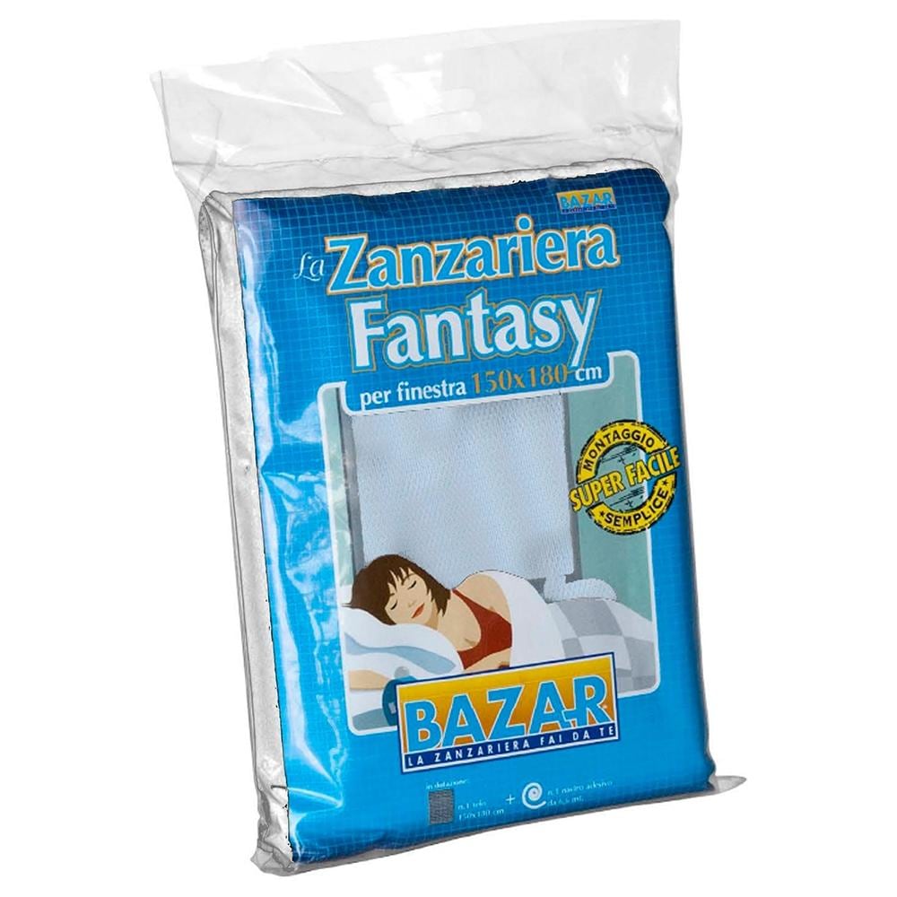 Fantasy Zanzariera Portafinestra, Removibile, Bianca 150x180 Cm - Foto 1