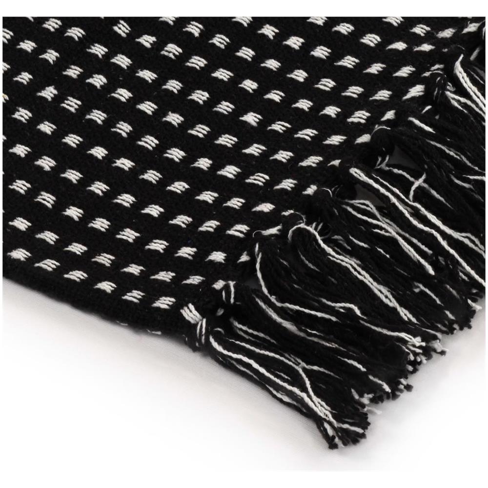 Copriletto in Cotone a Quadri 160x210 cm Nero - Foto 6