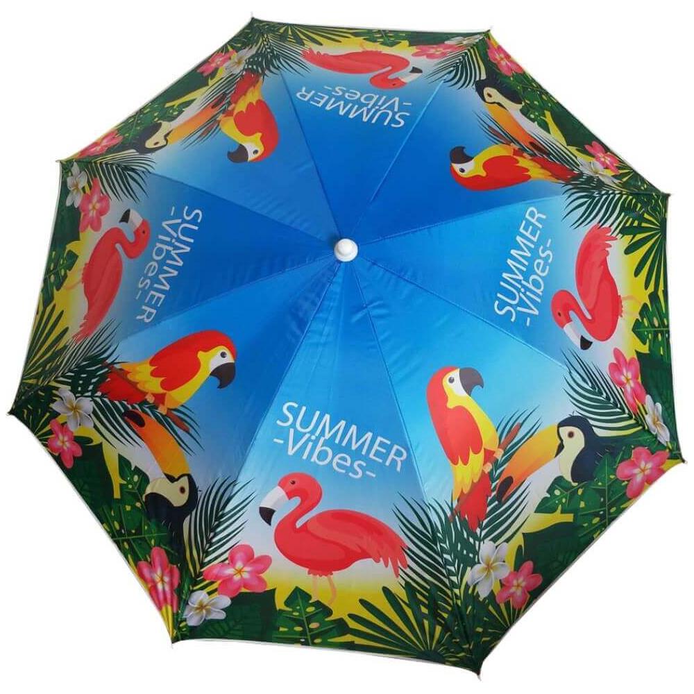 Ombrellone Spiaggia Poliestere Uv 200/32 Decoro Anguria E Fenicottero - Foto 2