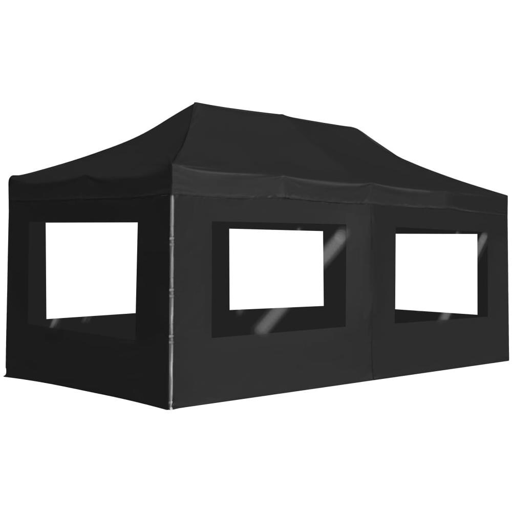 Gazebo Pieghevole con Pareti in Alluminio 6x3m Antracite - Foto 1