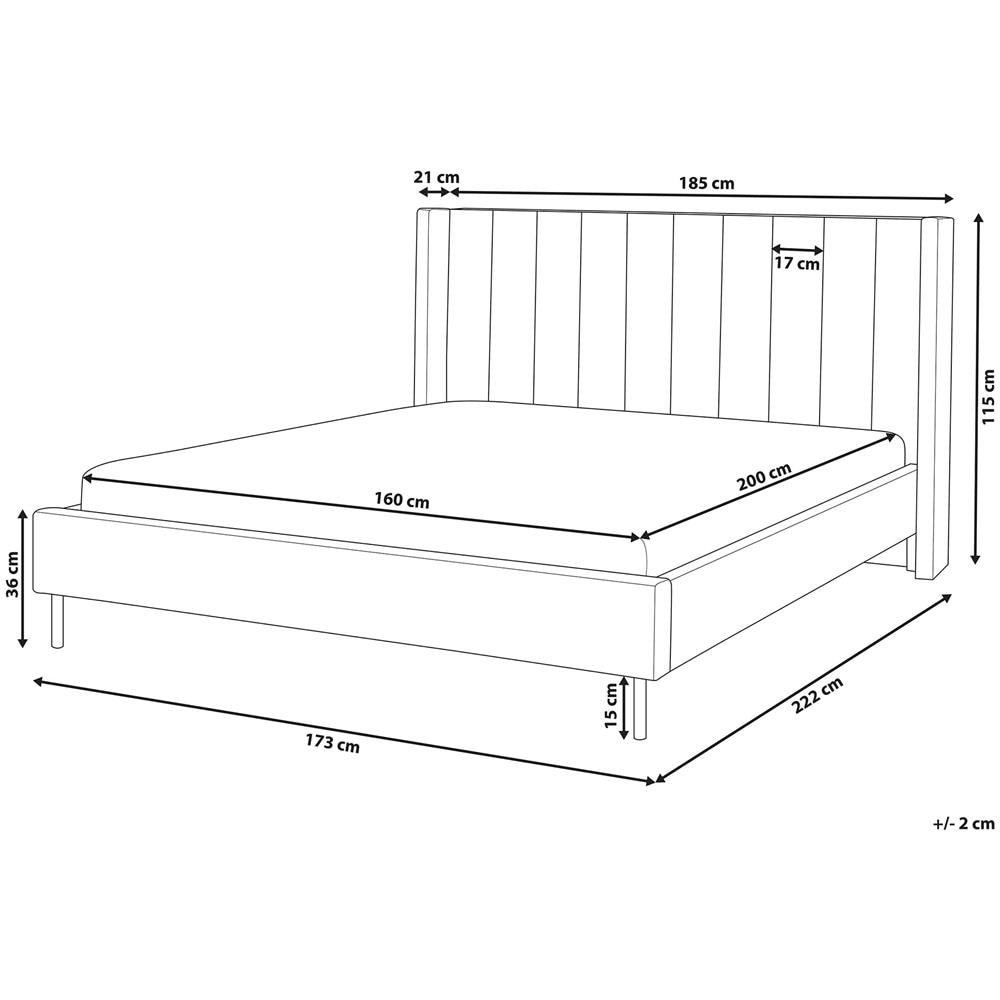 Letto Matrimoniale In Velluto Verde 160x200 Cm Villette - Foto 2