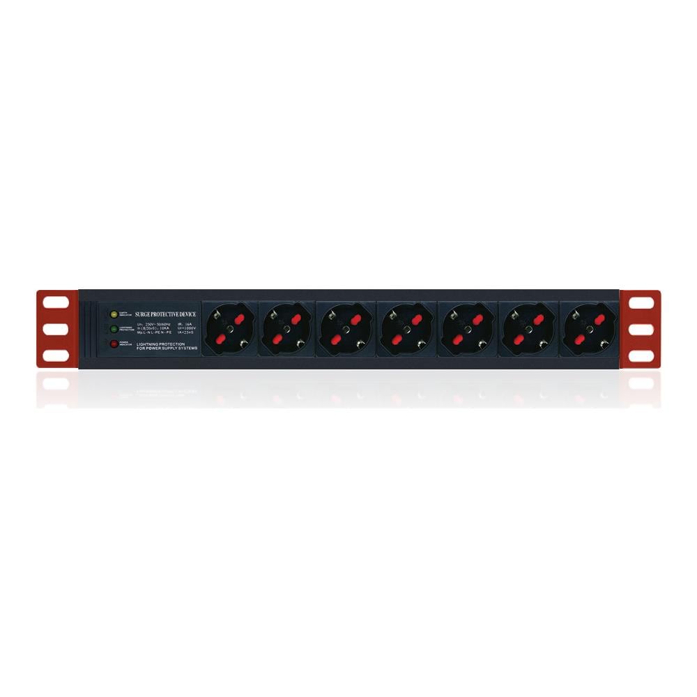 Multipresa Da Rack 19'' 7 Posti 3 Led Cavo 1.8m Nero - Foto 1