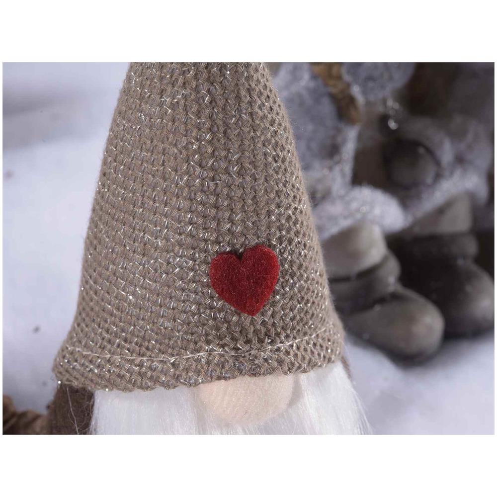 Set Sei Babbo Natale Decorativi Da Appoggiare Con Vestito Barba E Luci - Foto 3