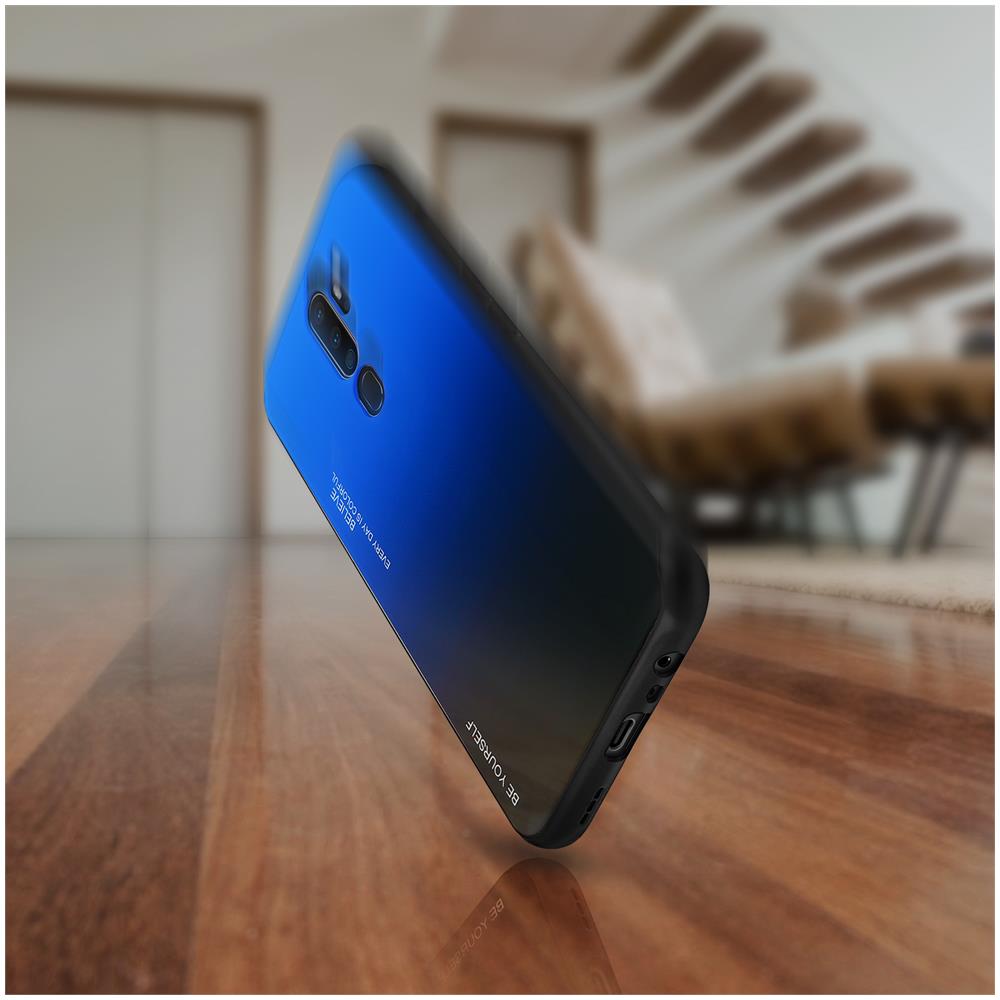 Cover Rigida Per Oppo A5 2020 / A9 2020 Sottile Con Design Lucido Blu Sfumato - Foto 2