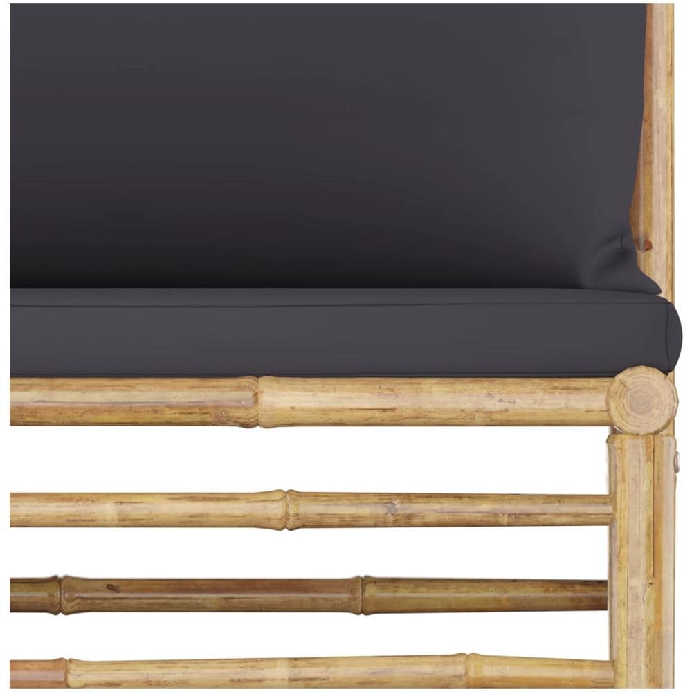 Set Divani Da Giardino 8 Pz Con Cuscini Grigio Scuro In Bamb? - Foto 11