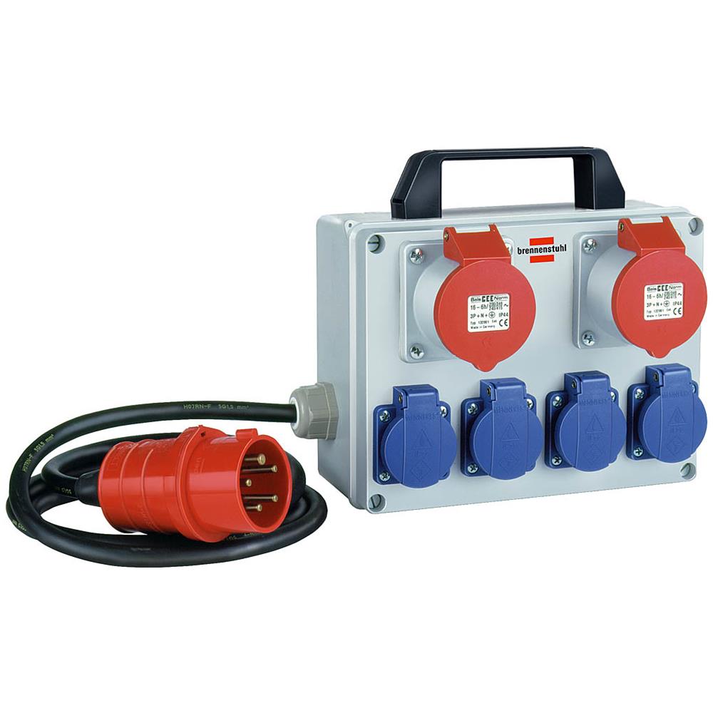 BKV 2/4 T IP44, Basico, Nero, Blu, Grigio, Rosso, 400V, 16A, CEE 5p, 2m - Foto 1