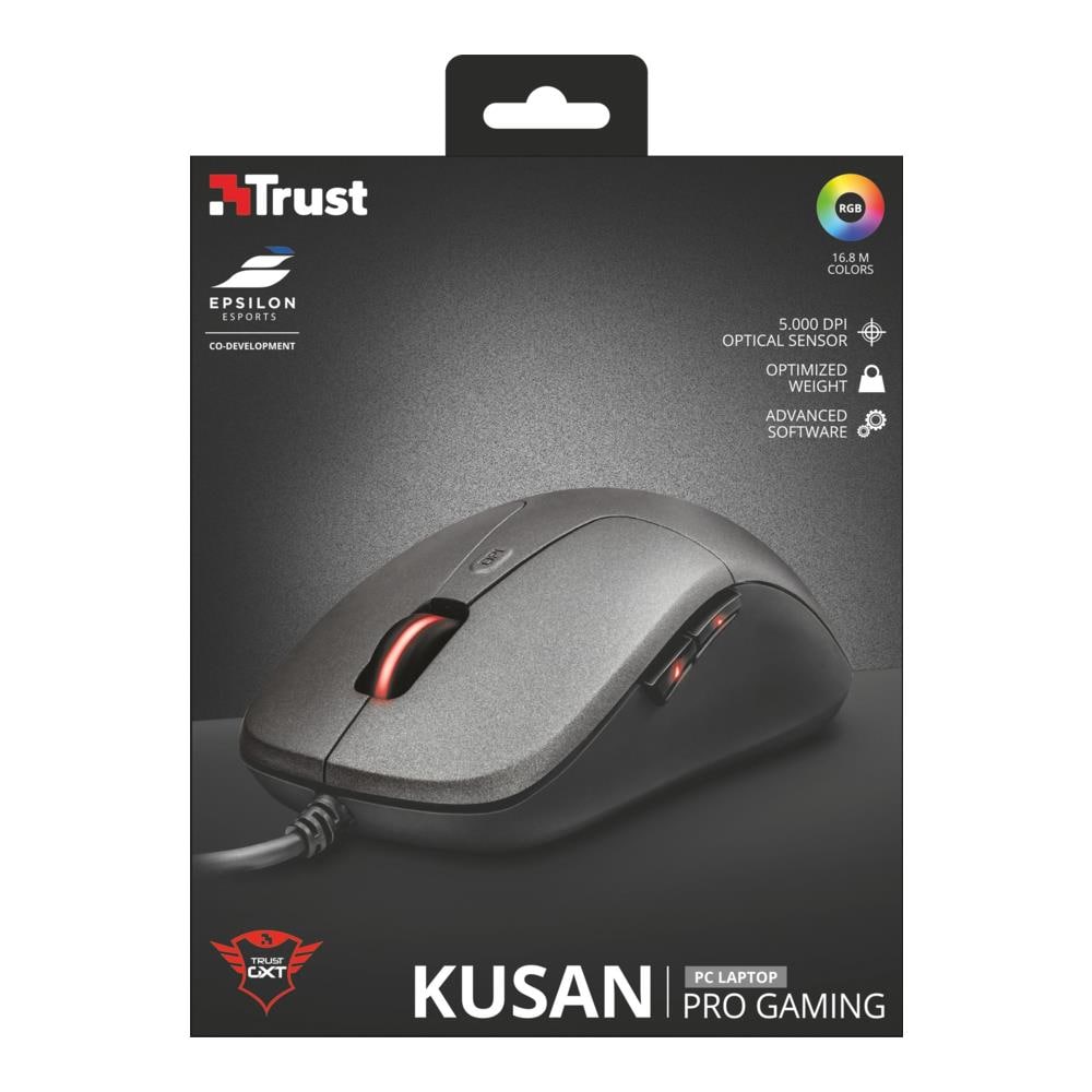GXT 180 Kusan USB Ottico 5000DPI Mano destra Nero mouse - Foto 1