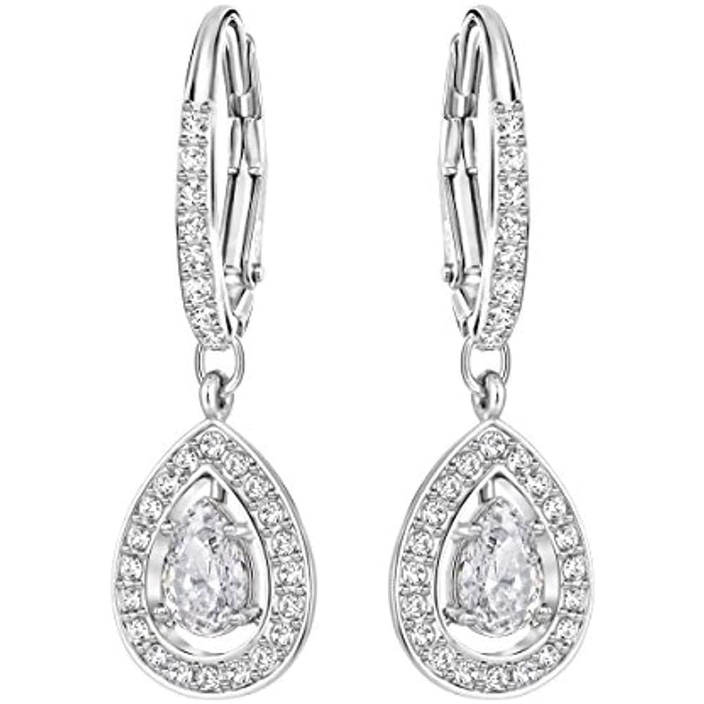Orecchini Attract Light Pear - Bianco - Placcatura Rodio - Foto 1