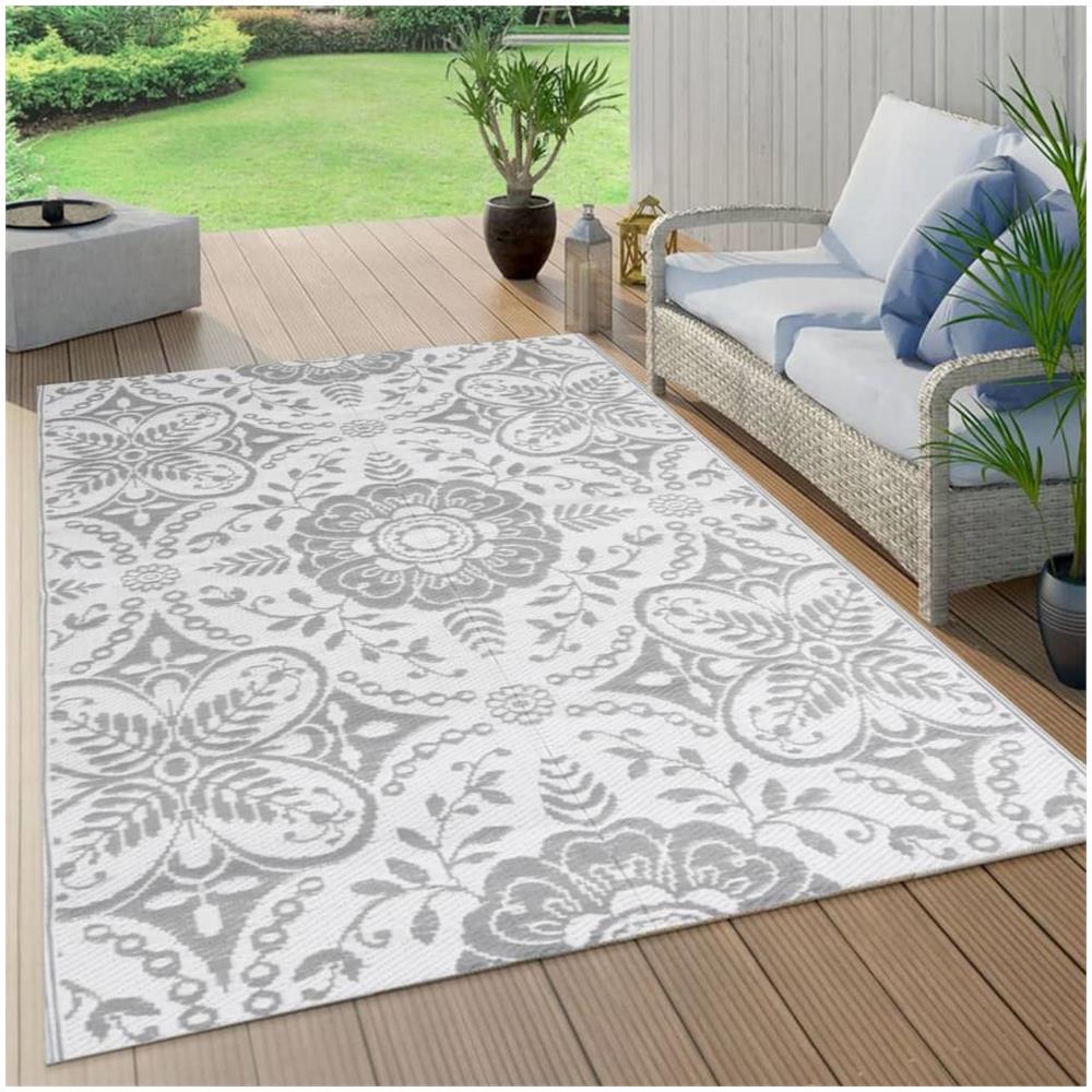 Tappeto Da Esterno Grigio Chiaro 140x200 Cm In Pp - Foto 1