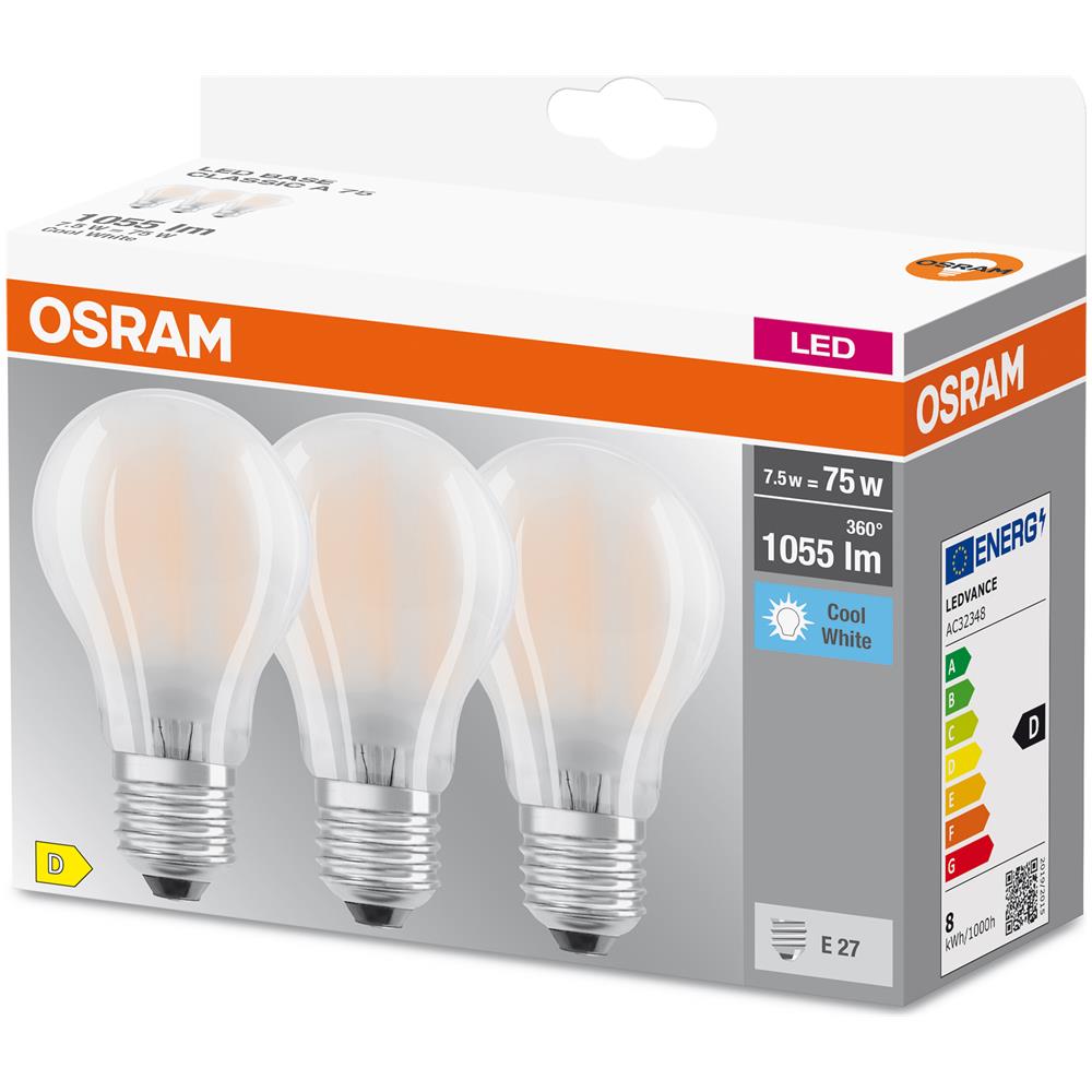 Lampada Led | Attacco: E27 | Cool White | 4000 K | 7,50 W | Sostituzione Per 75 W Incandescent Bulb | Opaco | Led Base Classic A [ classe Di Efficienza Energetica D] - Foto 2