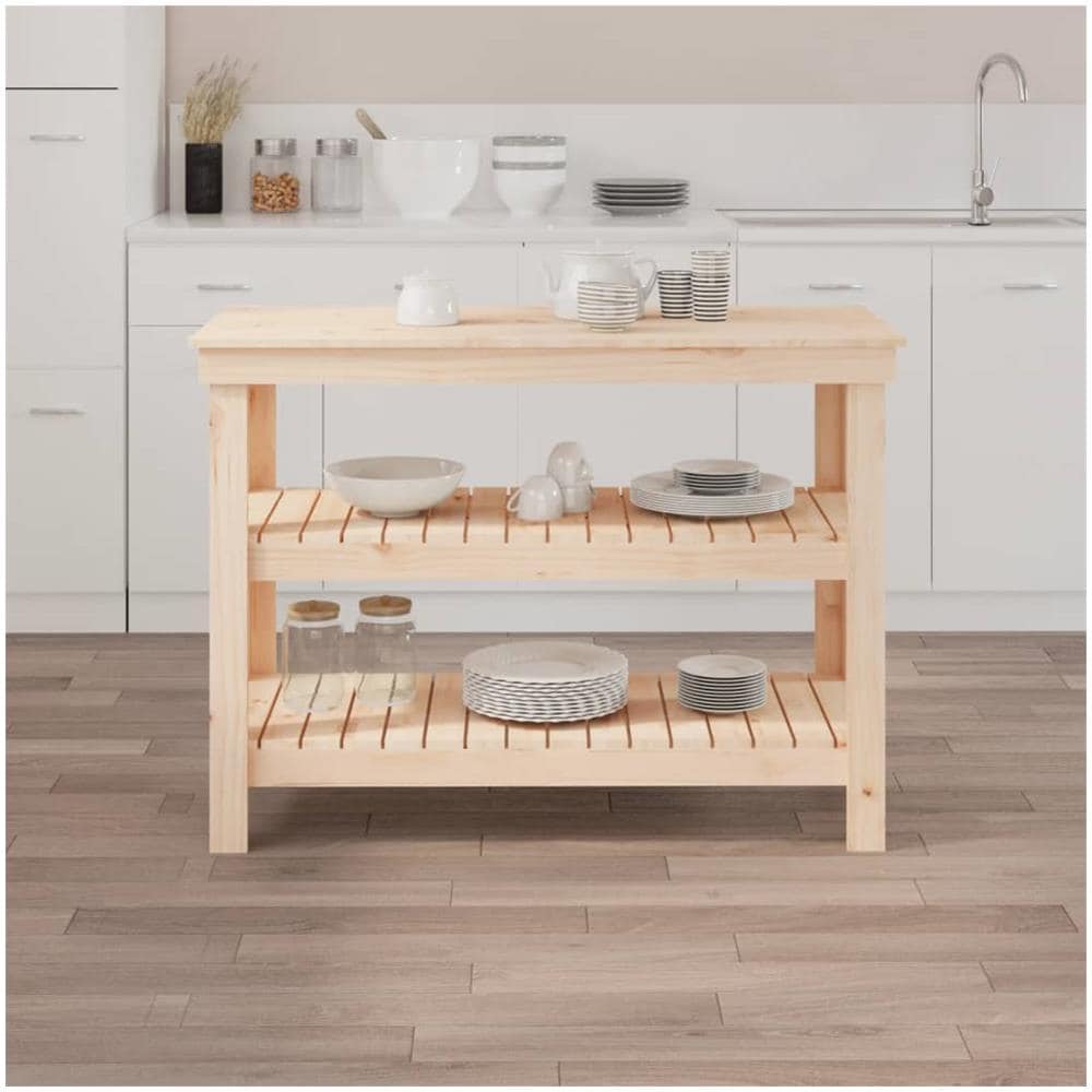 Banco da Lavoro 110,5x50x80 cm in Legno Massello di Pino - Foto 3