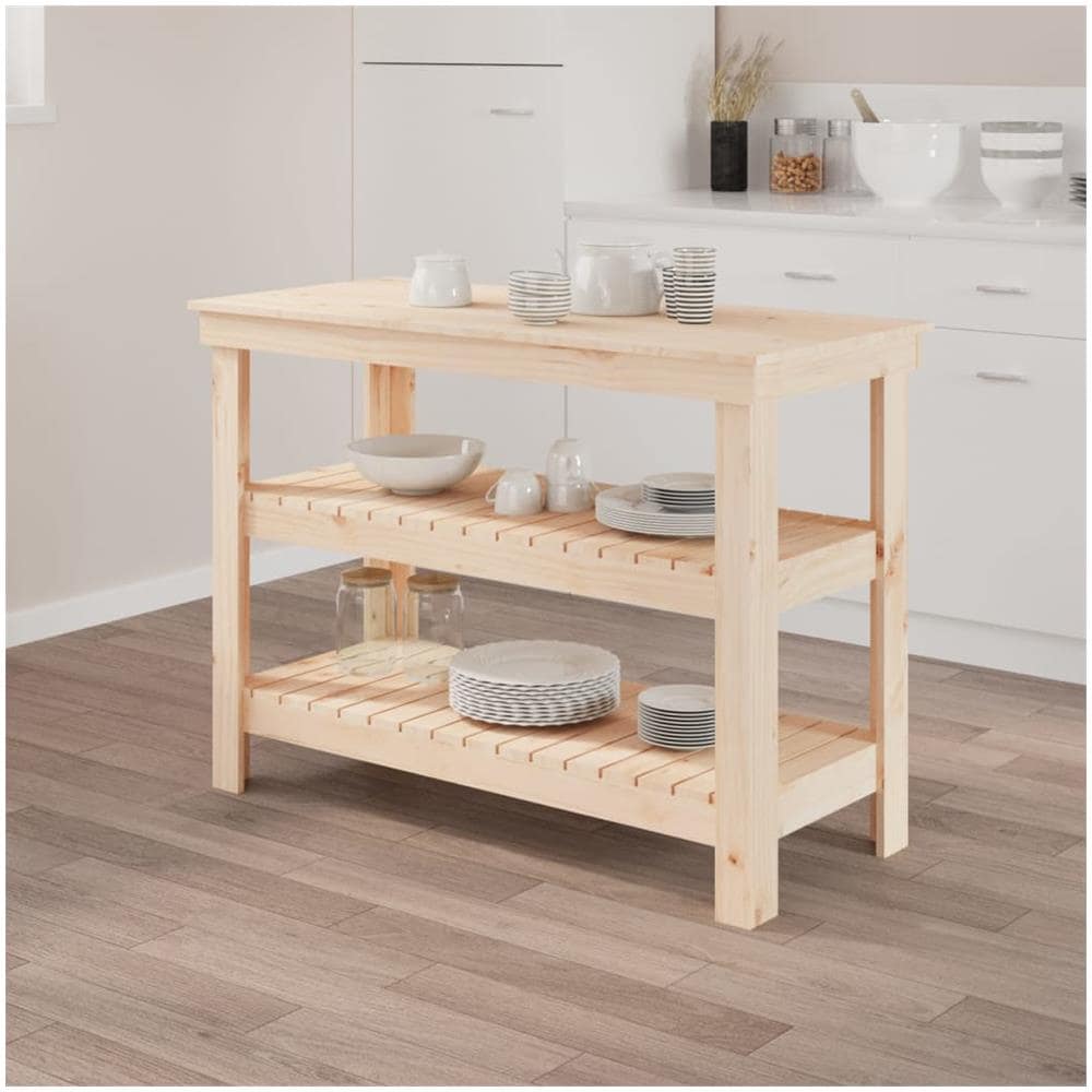 Banco da Lavoro 110,5x50x80 cm in Legno Massello di Pino - Foto 1