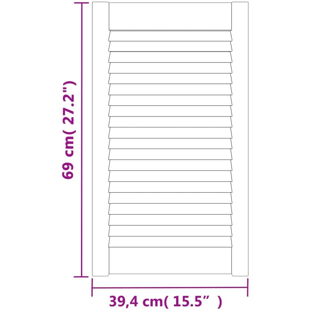 Ante con Design a Lamelle 2 pz 69x39,4 cm in Legno di Pino - Foto 5